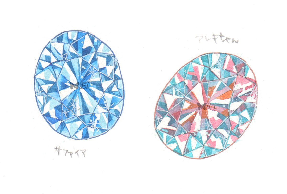 透明水彩を使った宝石の描き方 瑩のオリジナル Coffret A Bijoux